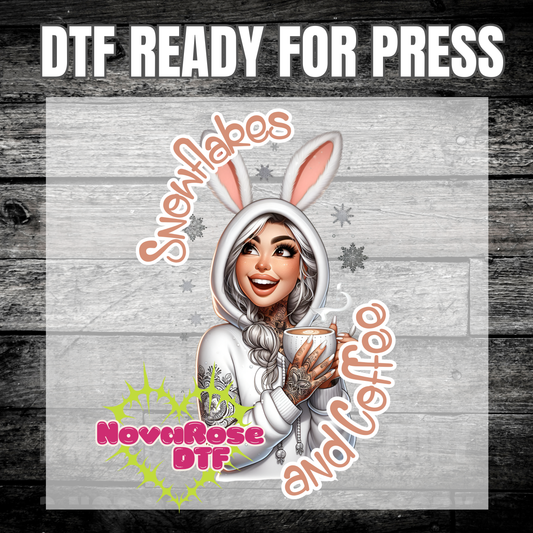 Ready to Press Snowflakes and Coffee dtf, popular Favorites DTF Transfers, Holiday Transfer, Heat Press