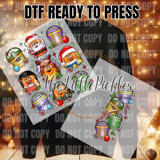 Friends Christmas Nuggets DTF Transfers, Cute Characters Favorites Transfer, Heat Press