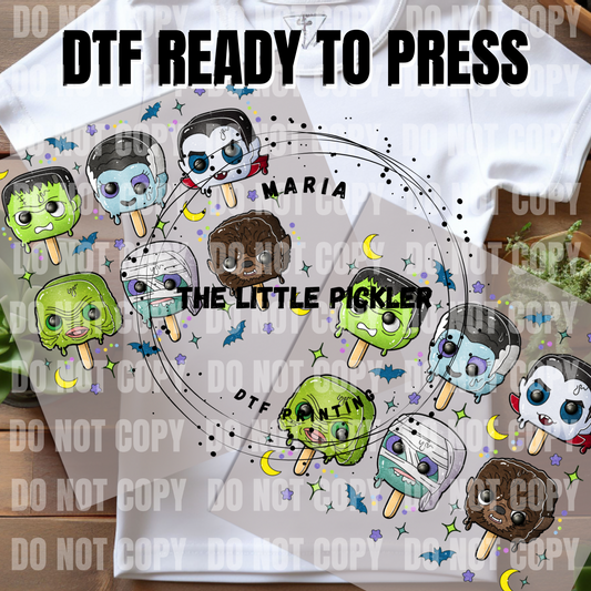 Ready to Press Ween Ghouls DTF Transfers, Popsicle Characters Favorites Transfer, Heat Press