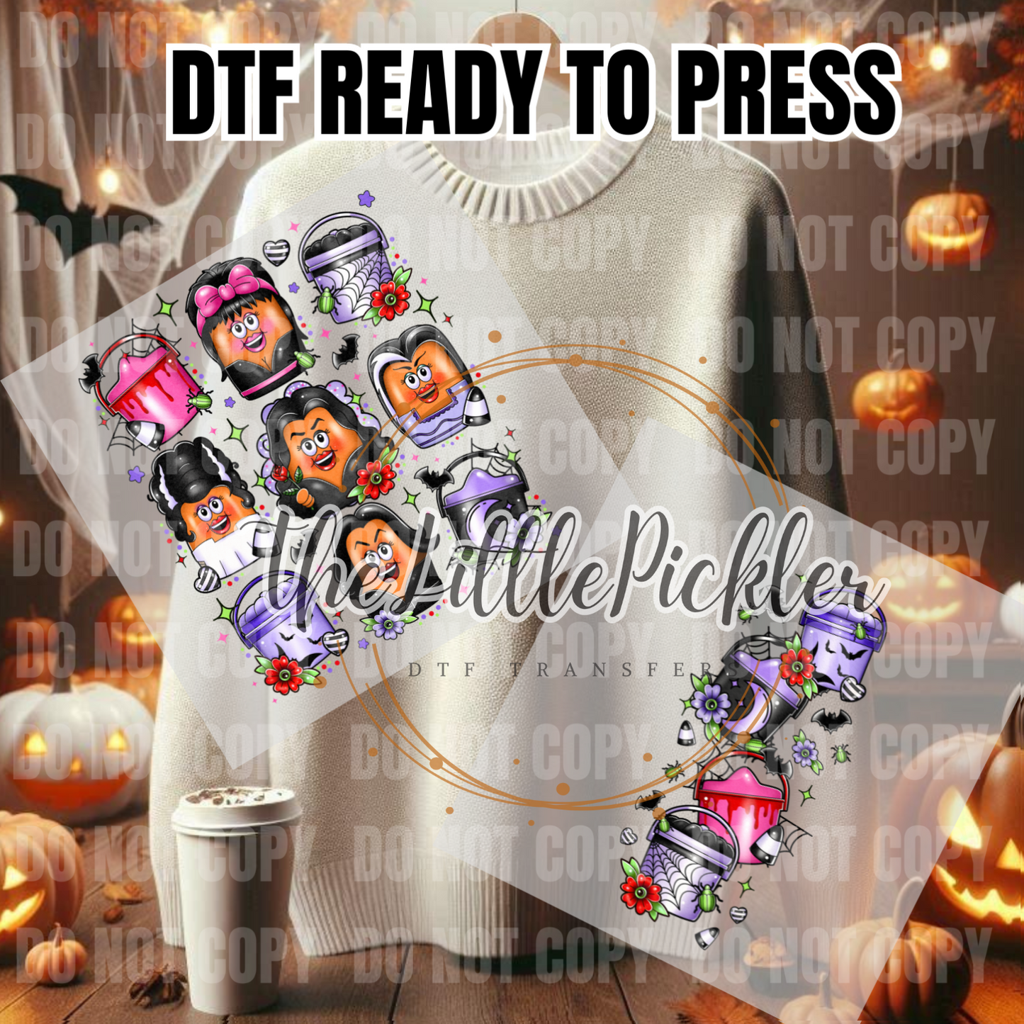 Halloween Ghouls Nuggets DTF Transfers, Cute Characters Favorites Transfer, Heat Press