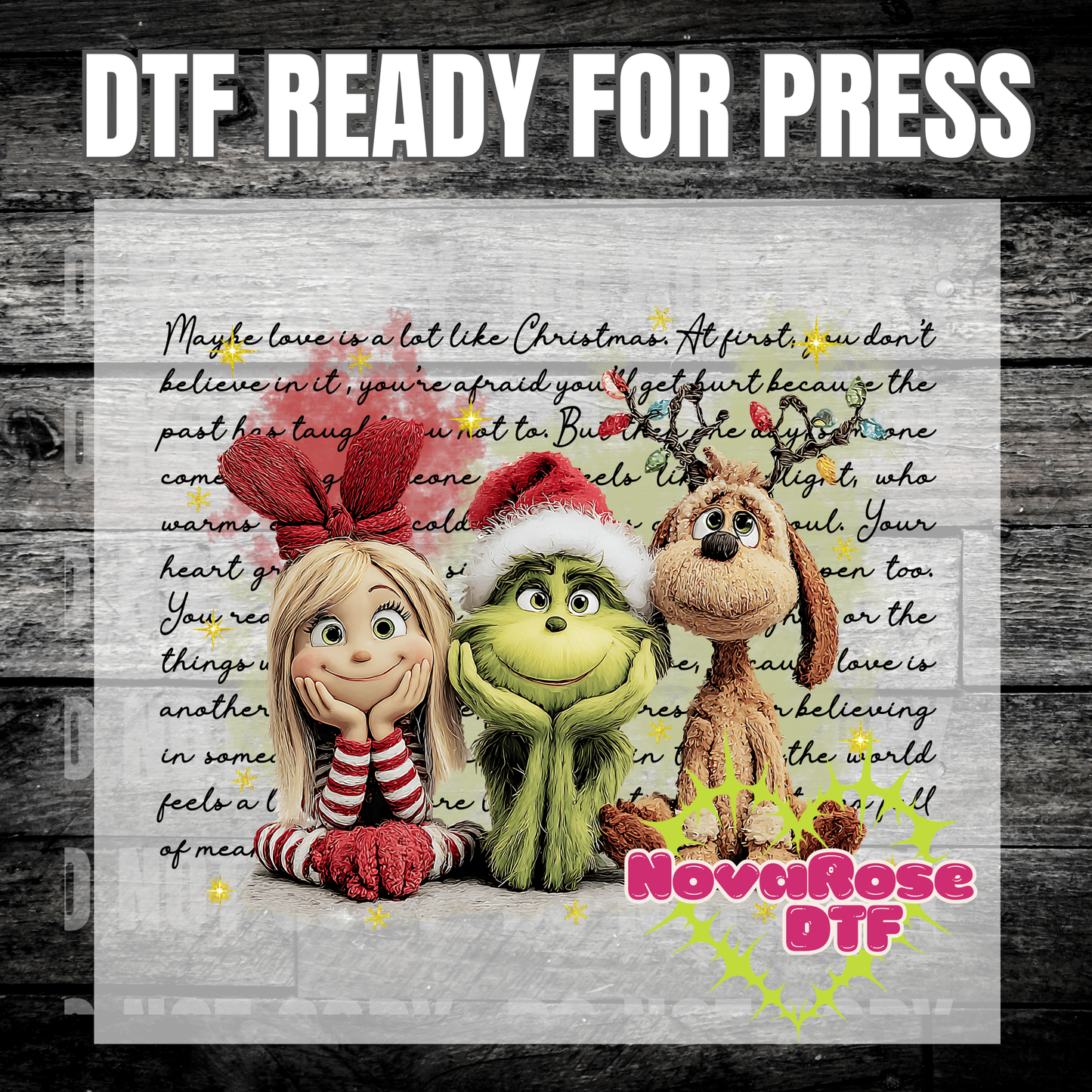 Faux Thread grinchy friends dtf, popular Favorites DTF Transfers, Holiday Transfer, Heat Press