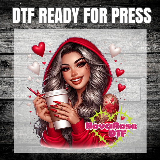 Valentine coffee lovers DTF Transfers, Valentine Characters Favorites Transfer, Heat Press