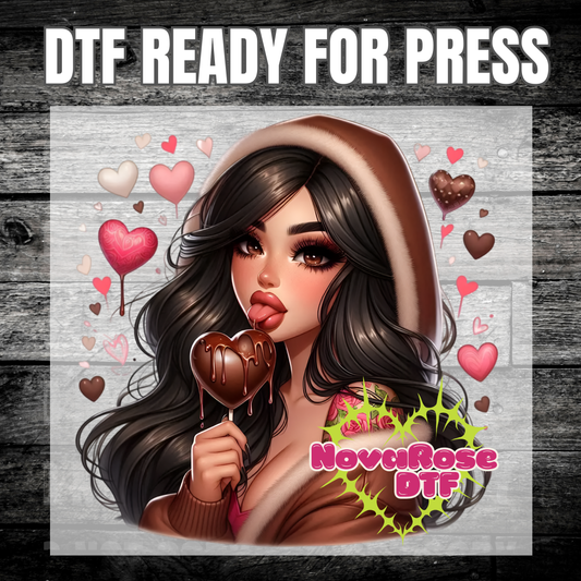 Vday chocolate lovers DTF Transfers, Valentine Characters Favorites Transfer, Heat Press