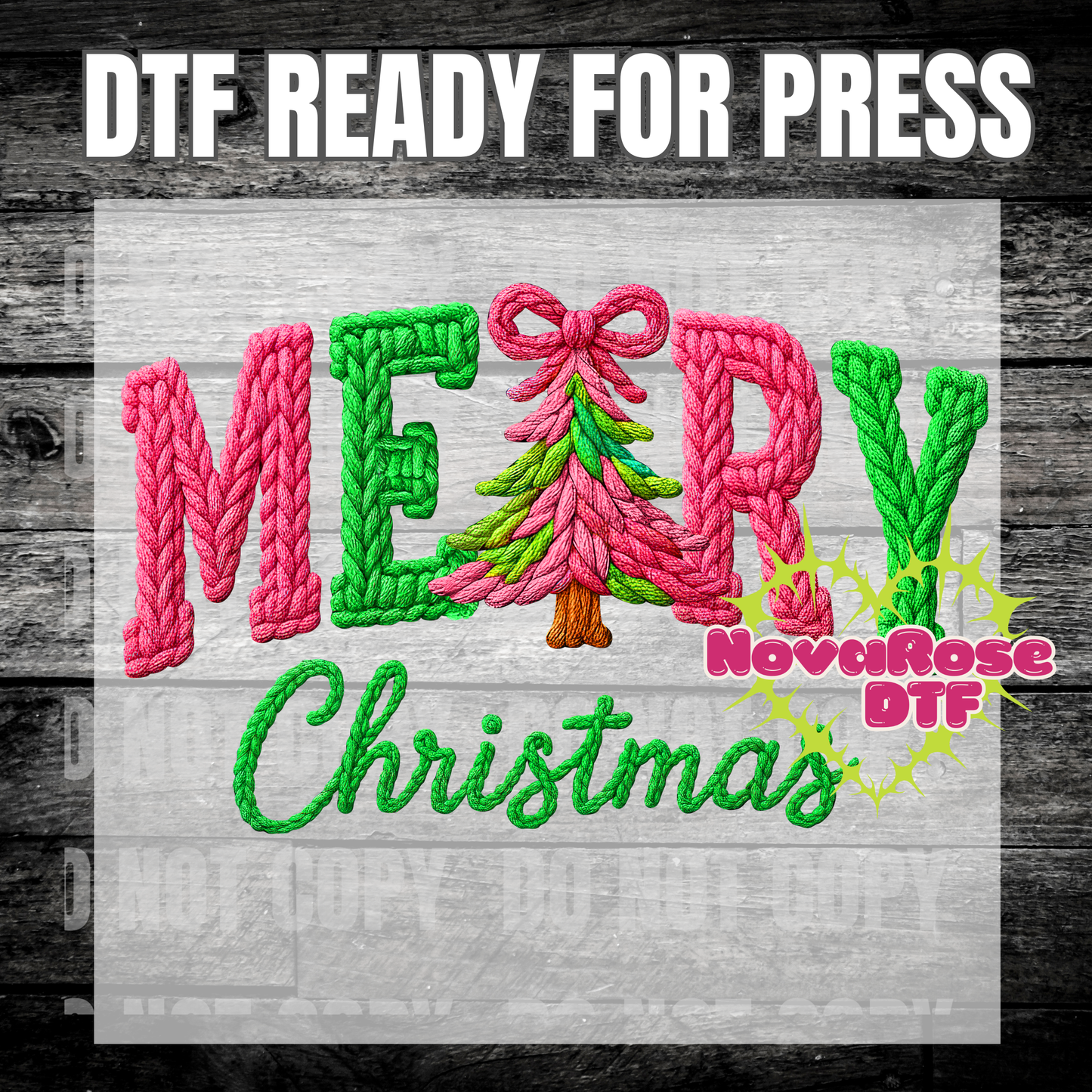 Faux Thread Merry Christmas dtf, popular Favorites DTF Transfers, Holiday Transfer, Heat Press