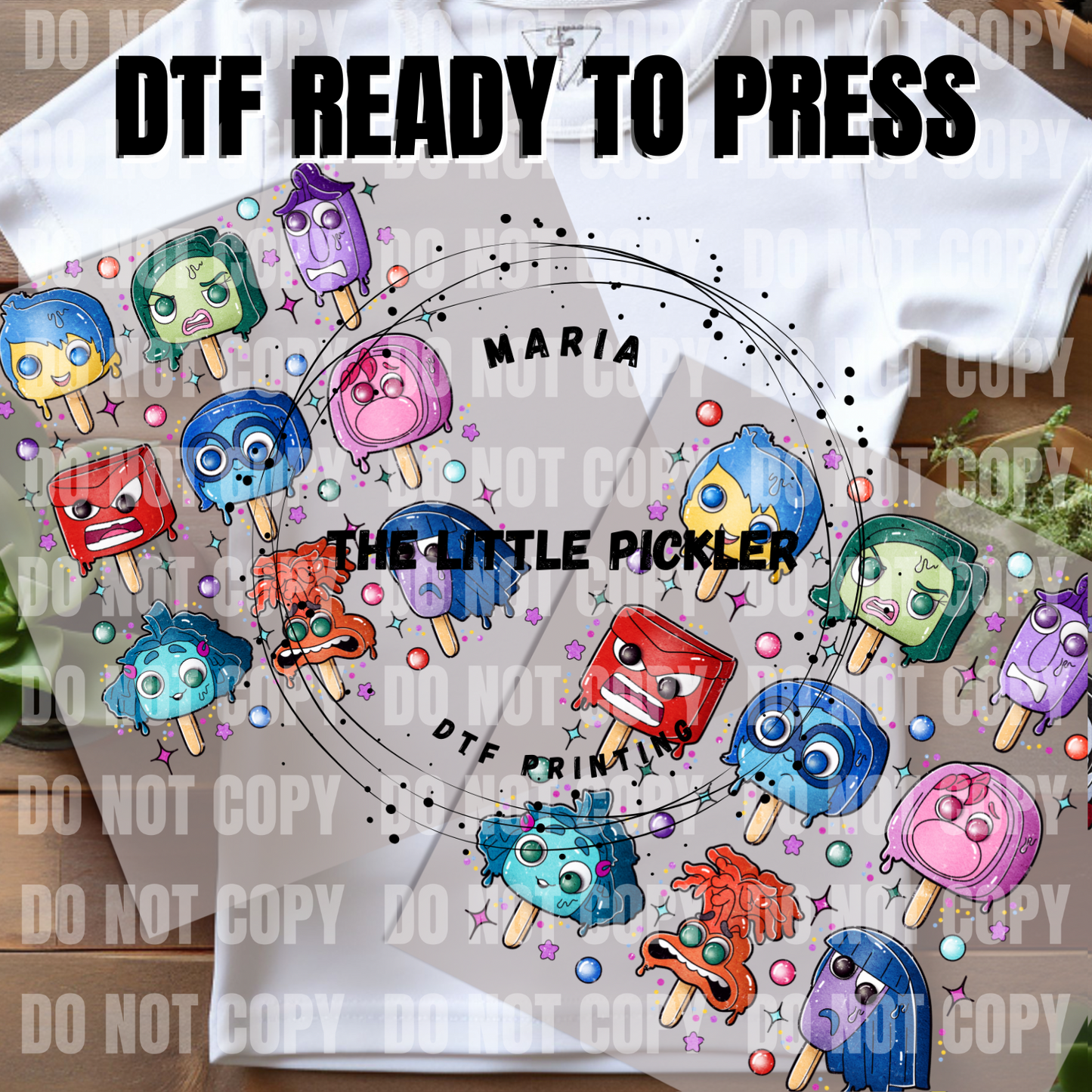 Ready to Press Emotions DTF Transfers, Colorful Movie Favorites Transfer, Heat Press