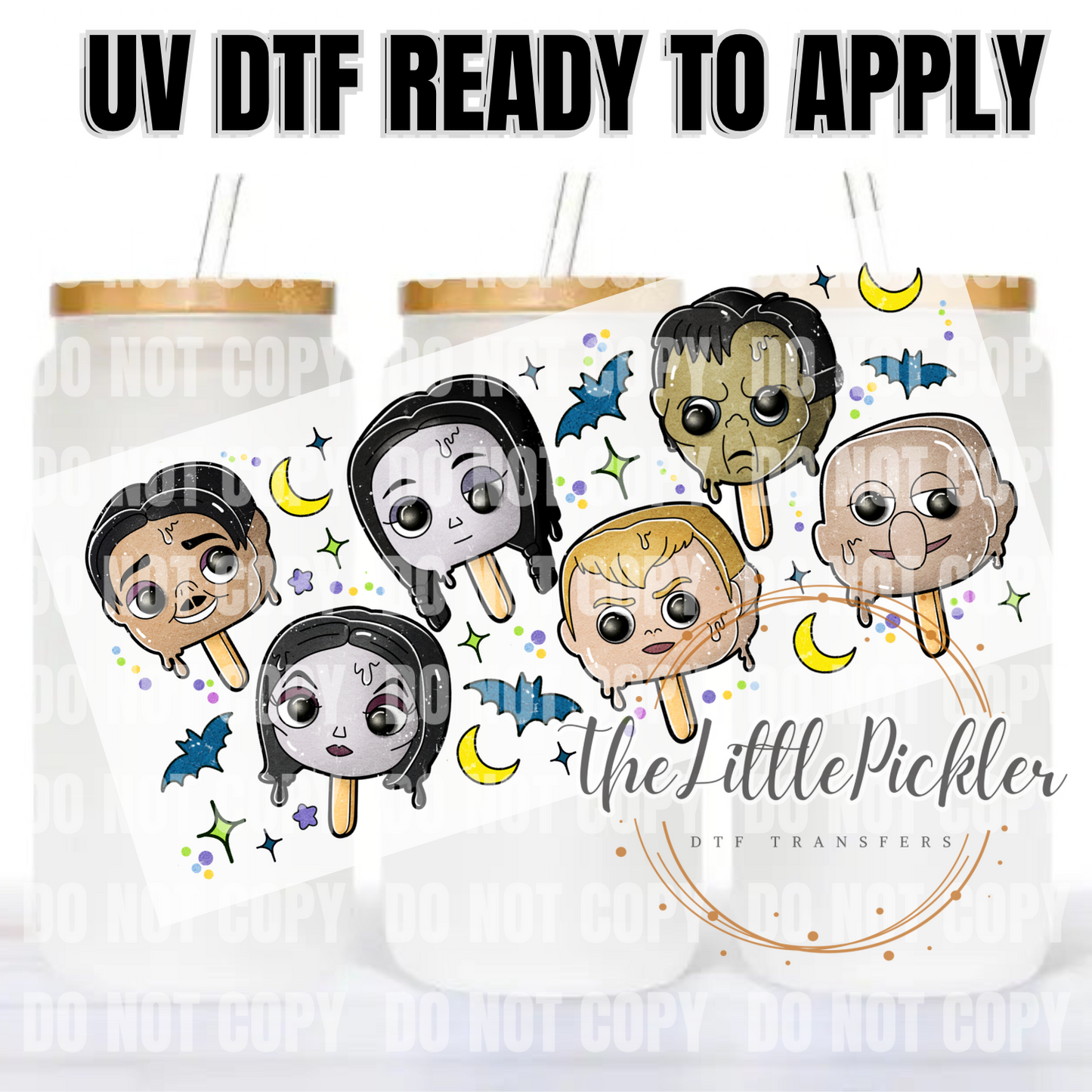 Ready to Apply UV DTF Transfer, 16oz Transfer, Favorites Transfer, Adams Popsicle’s, Heat Press