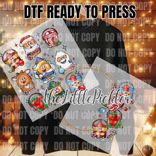 Christmas Nuggets DTF Transfers, Cute Characters Favorites Transfer, Heat Press