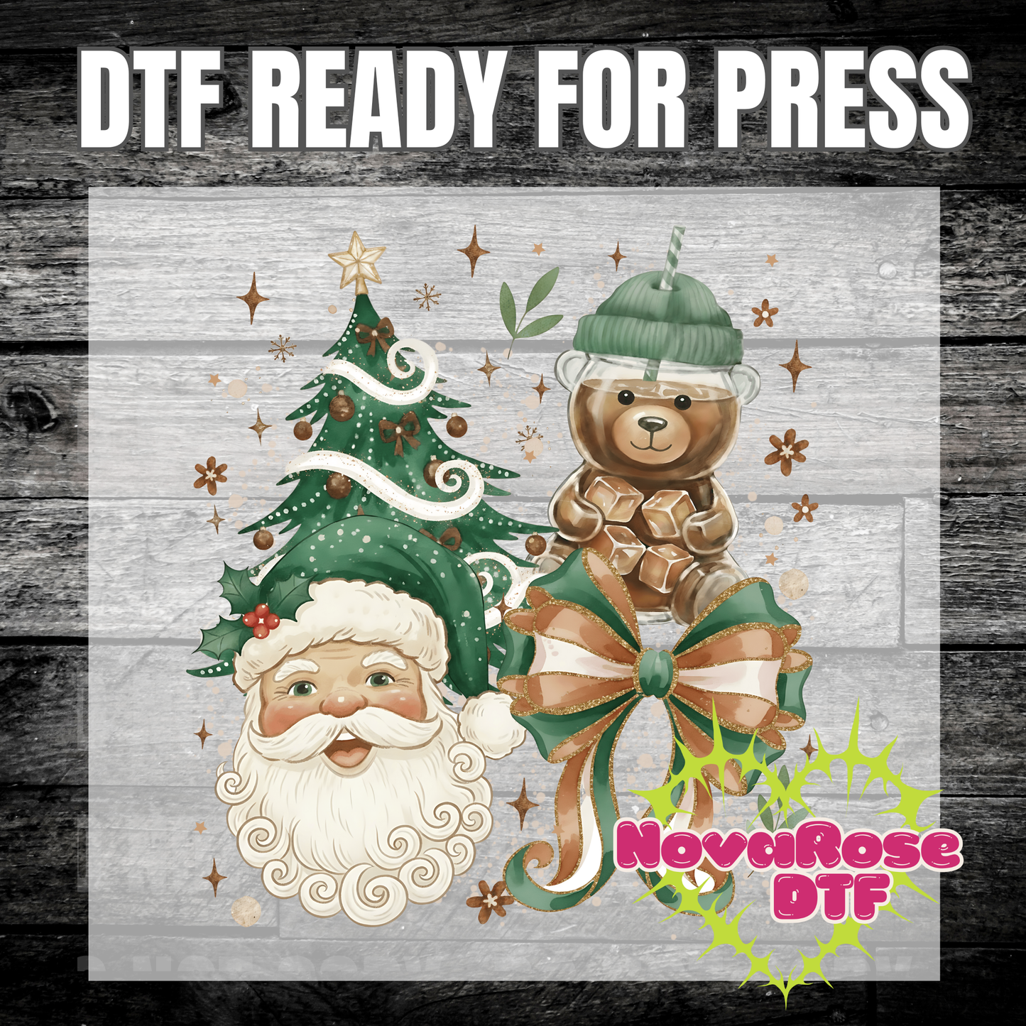 Star Bear Christmas Santa dtf, popular Favorites DTF Transfers, Holiday Transfer, Heat Press