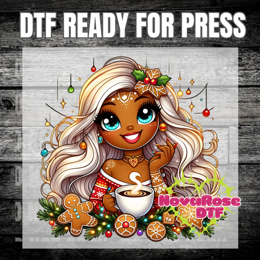 Gingerbread Christmas girl dtf, popular Favorites DTF Transfers, Holiday Transfer, Heat Press