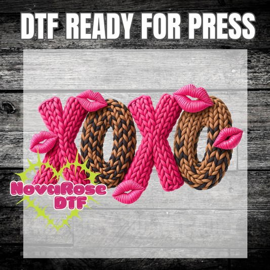 Valentine faux hook thread XOXO Transfer, Heat Press