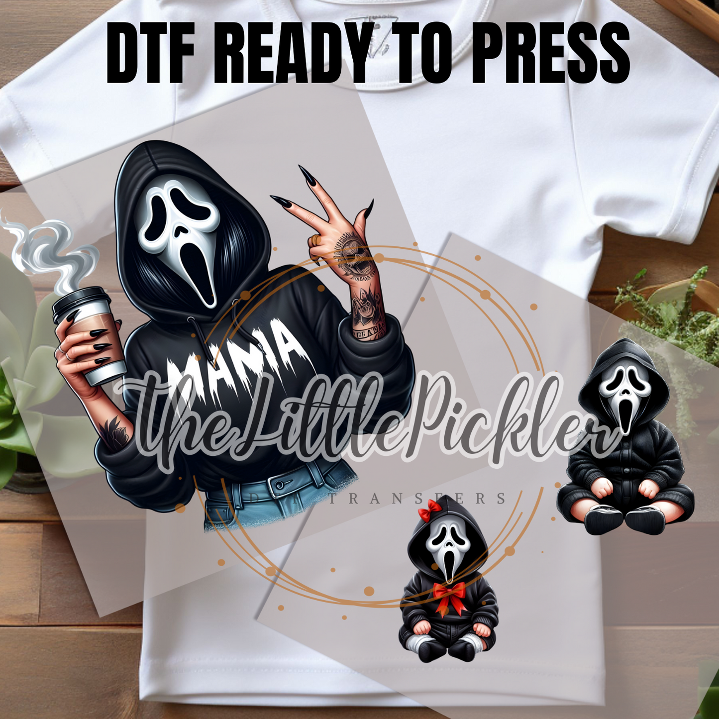 Ready to Press Ghost face Mama DTF, Halloween mask Mama Transfer, DTF Set, Favorites Transfer, Heat Press