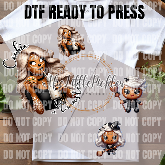 Ready to Press Cookie Momster DTF, Halloween Gingerbread Transfer, DTF Set, Favorites Transfer, Heat Press