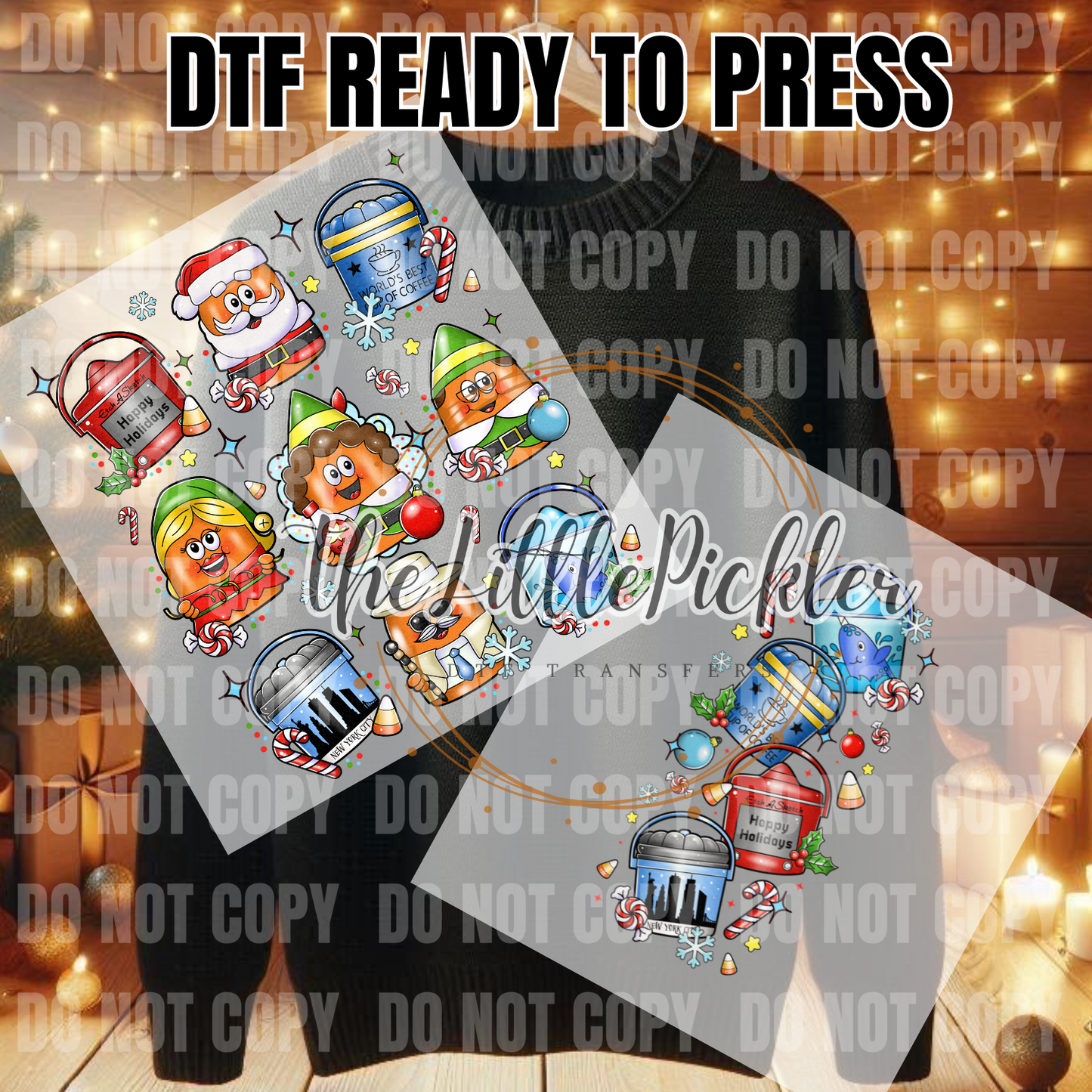 Elf Nuggets set DTF Transfers, Cute Characters Favorites Transfer, Heat Press