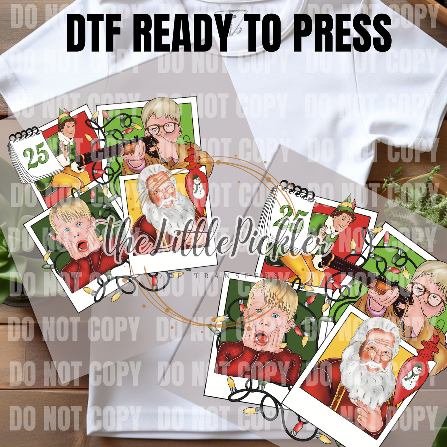 Ready to Press Xmas Favorites DTF Transfers, Movie Characters Favorites Transfer, Heat Press