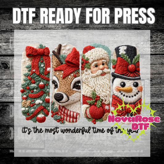 Faux Thread Xmas dtf, popular Favorites DTF Transfers, Holiday Transfer, Heat Press