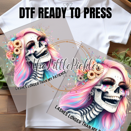 Stunning skelly girl dtf Transfer, Heat Press