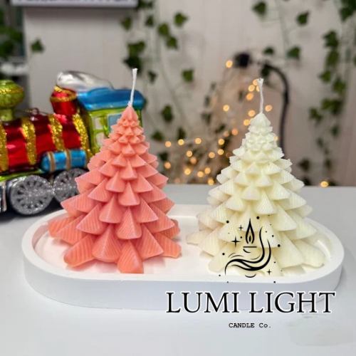 1 Christmas tree with Candle plate with 100% Soy Wax, Cotton wick, Essential Oil