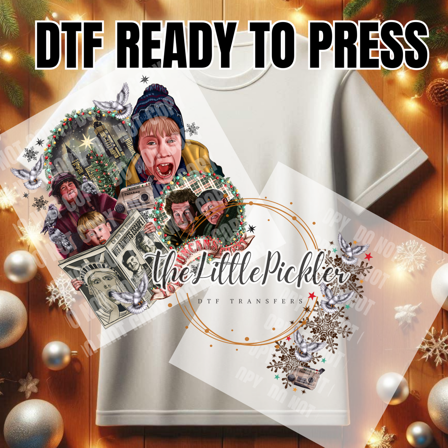 Home Alone NY Movie Fav. set DTF Transfers, Xmas Movies Favorites Transfer, Heat Press