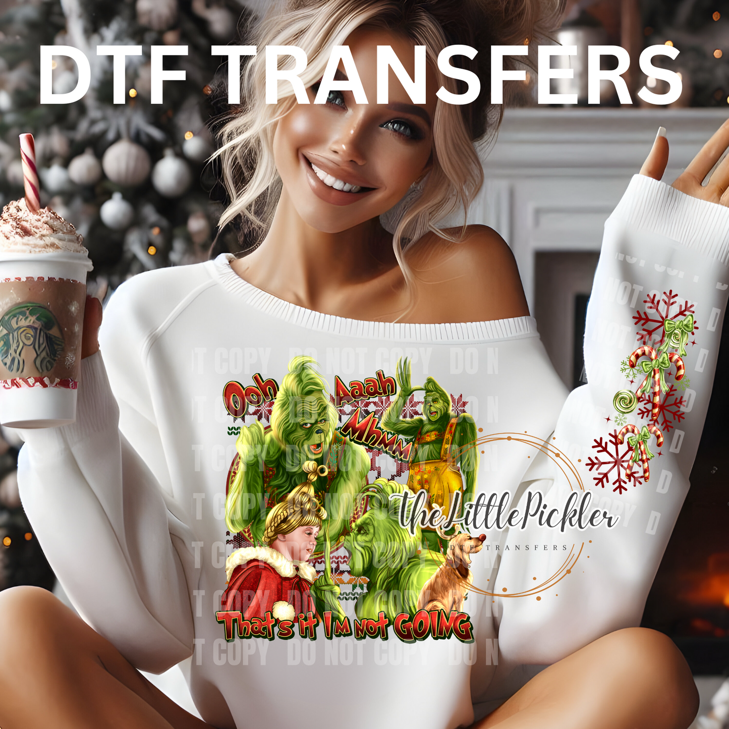 Original Grinch Movie Fav. set DTF Transfers, Xmas Movies Favorites Transfer, Heat Press