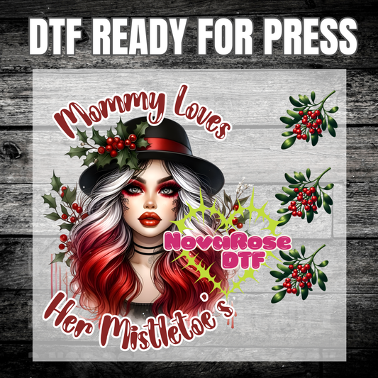 Ready to Press Mistletoe Mommy DTF Transfers, Holiday Characters Favorites Transfer, Heat Press