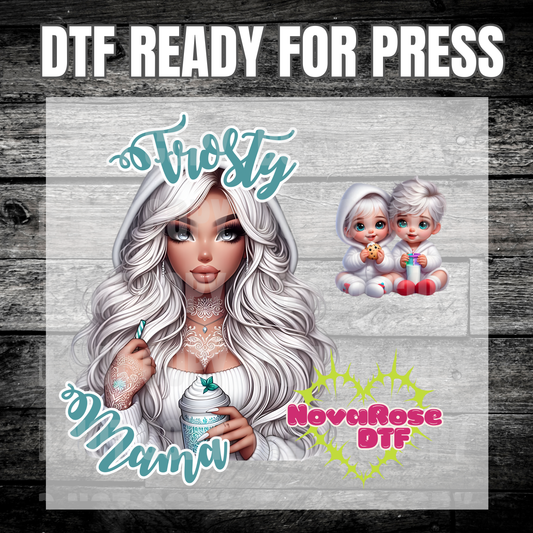 (Ready to Press Frosty mama DTF Transfers, Holiday Characters Favorites Transfer, Heat Press