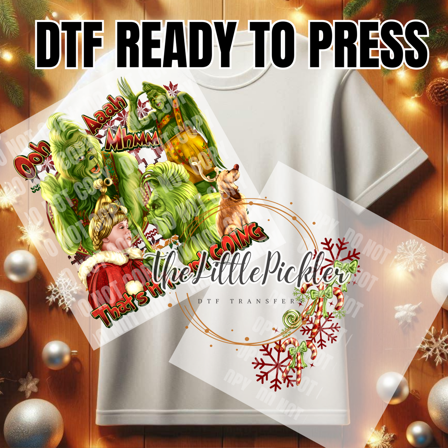 Original Grinch Movie Fav. set DTF Transfers, Xmas Movies Favorites Transfer, Heat Press