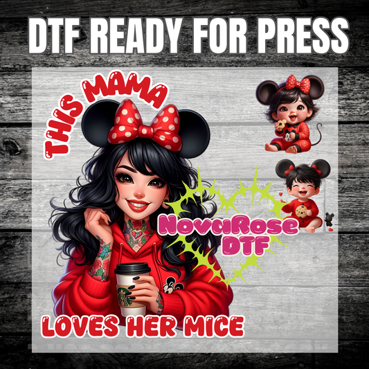 Ready to Press Mouse Mama DTF Transfers, Holiday Characters Favorites Transfer, Heat Press