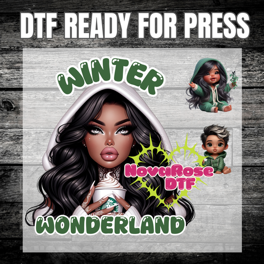Ready to Press Winter Wonderland DTF Transfers, Holiday Characters Favorites Transfer, Heat Press