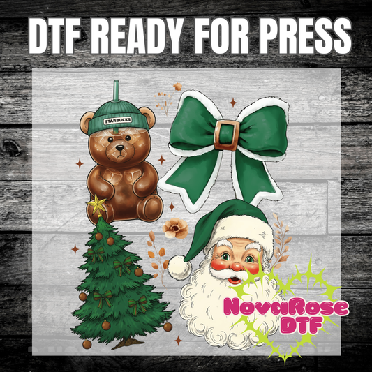 Star Bear Christmas Santa dtf, popular Favorites DTF Transfers, Holiday Transfer, Heat Press