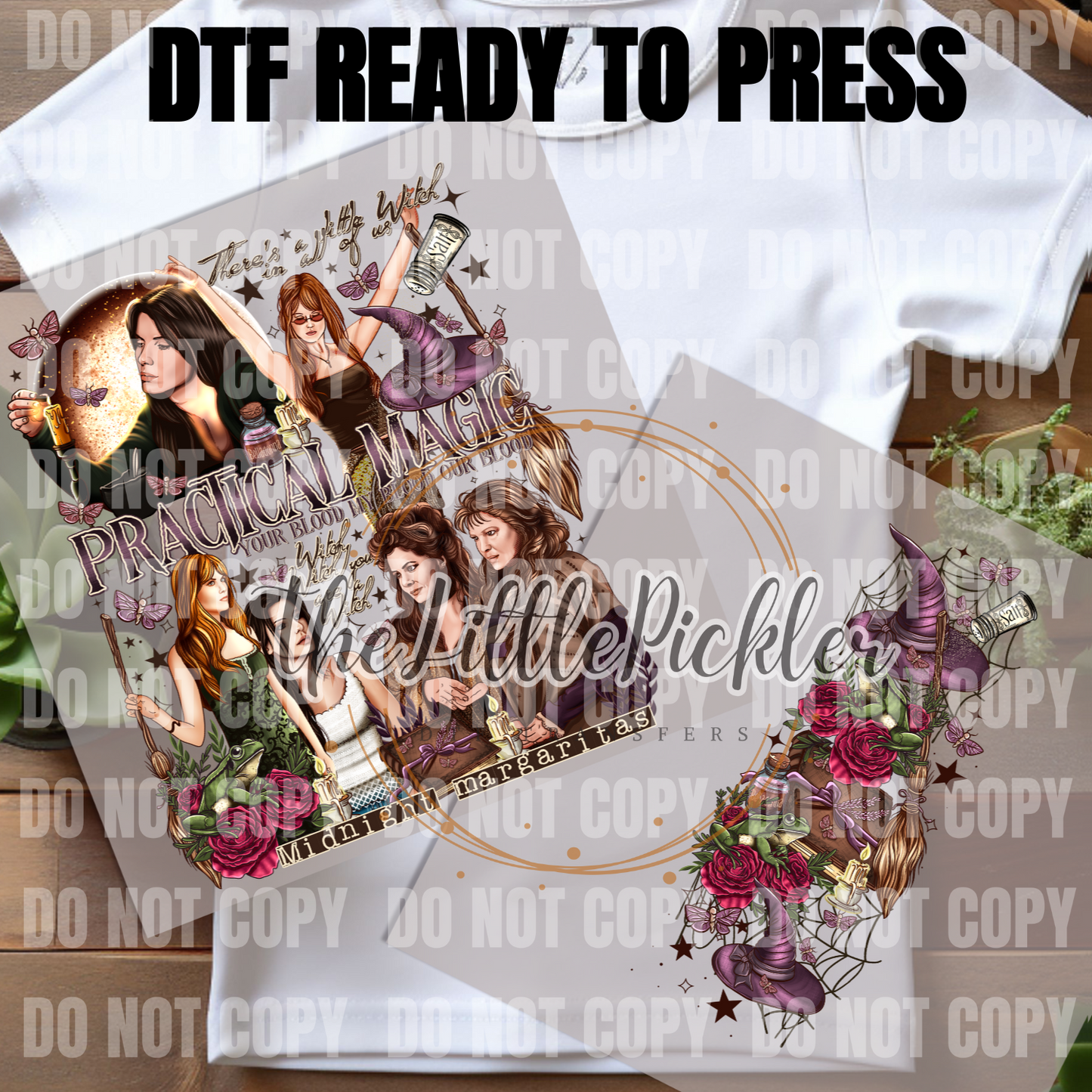 Ready to Press Practical M. DTF Transfers, Witch Characters Favorites Transfer, Heat Press