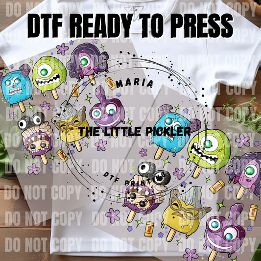 Ready to Press Monster Inc. DTF Transfers, Popsicle Characters Favorites Transfer, Heat Press