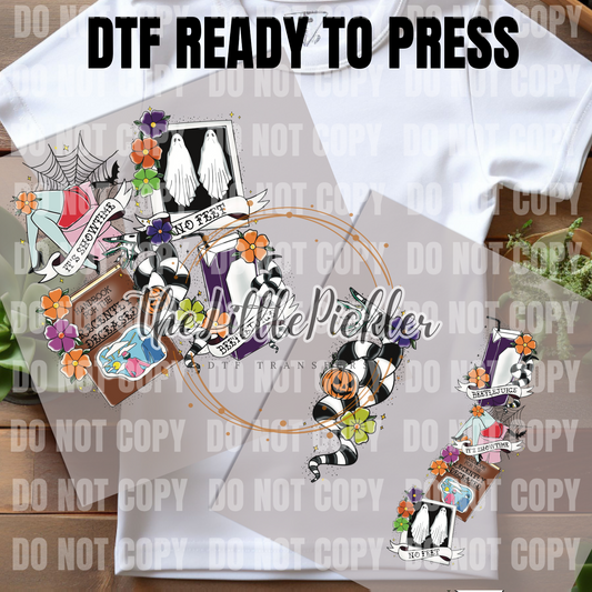 Ready to Press BtleJuice DTF Transfers, Matching set, Movie Favorites Transfer, Heat Press