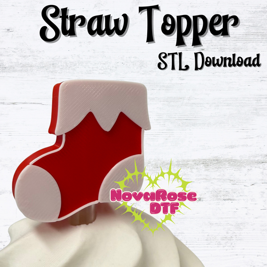 Xmas Stocking STL File, Straw Topper File Download, Immediate Download