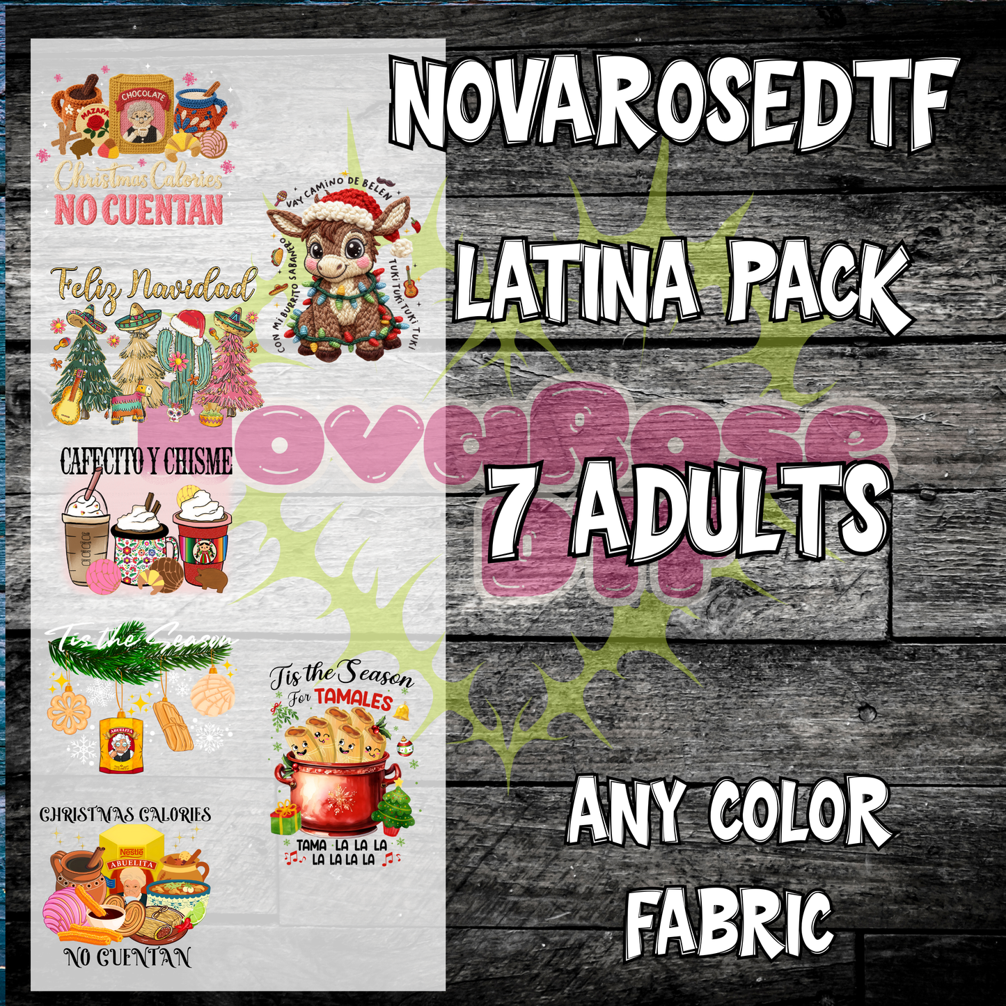 Ready to Press MEXICAN CHRISTMAS GANG-SHEET 7 dtf,Favorites DTF Transfers, Characters Favorites, Heat Press